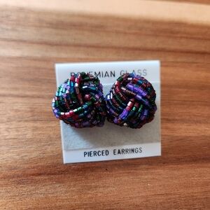 Bohemian Glass Pierced Earrings